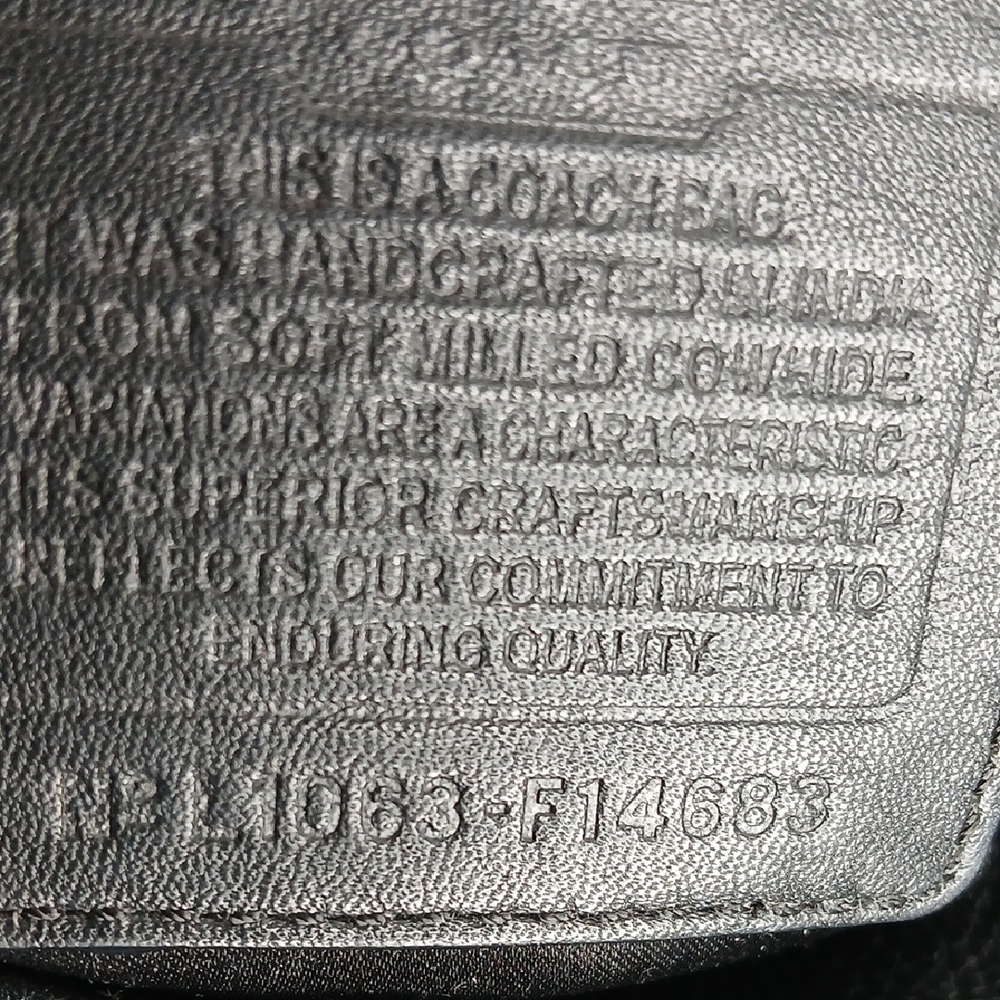 Coach Penelope Black Leather Tote Bag - Picture 6 of 13